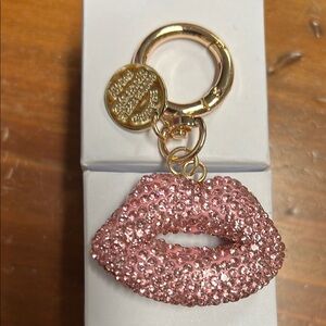 Pink/red/silver Rhinestone Lip bag charm/Keychain